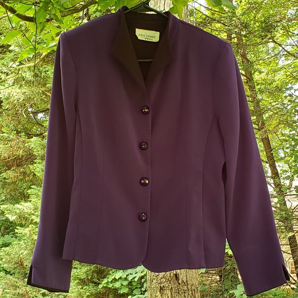 Miss Dorby Petite Women's Purple Blazer - Picture 4 of 6